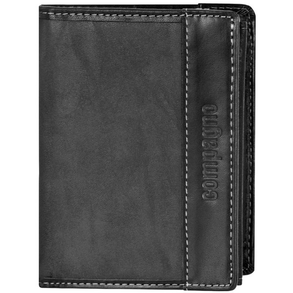 Compagno Foldable Wallet Men's Wallet Women's Portrait Format, charcoal, Classic