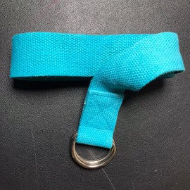 D-Ring Buckle Cotton Belt for Yoga Stretching Exercise Durable Flexible 6FT (torqouise)
