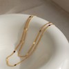 Cream Dot Necklace, Women's Popular, Stainless Steel, Surgical Stainless Steel,