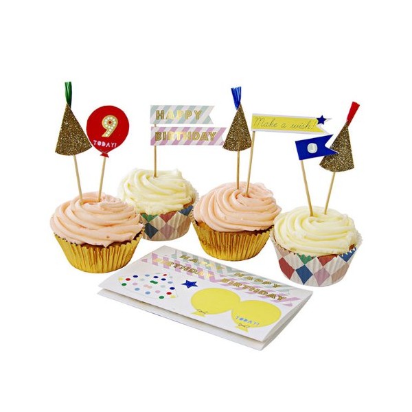Toot Sweet Happy Birthday Cupcake Set