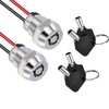 VISSQH Pack of 2 12 V Round Key Starter Switch,