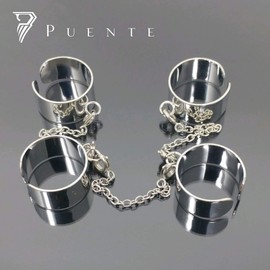 Puente 4 Ring Chain Ring, Silver, Men's, Women's, Silver Ring, One Size, Thick, Accessory, Stylish