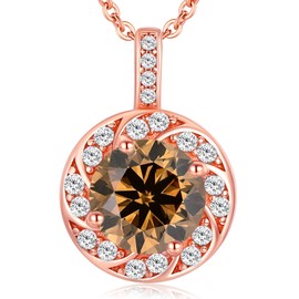 MISUMOR Women's Necklace 925 Silver Gold Chain with Cubic Zirconia Birthstone Pendant Jewellery Women's Gifts for Women, Girlfriend, Mum, Wife, Birthday, Christmas, Valentine's Day, Mother's Day,