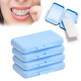 4 Kasten Zahnspangen Wachs, Kieferorthopädisches Wachs für Zahnspangen, 20 Streifen Dentalwachs für Zahnspangen zur Linderung von Reizungen Schmerzen Zahnwachs für Zahnspange (4 Stück, Minze)