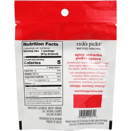 RICKS PICKS Spicy Sriracha Snacking Pickle Spears, 2.2 OZ