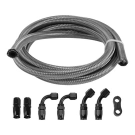 X AUTOHAUX an-4 Fuel Line Kit 5ft Vacuum Hose Automotive Fuel Hose with Adapters 1 Set