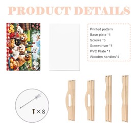 DOTSOPS DIY Wooden Craft Tray Kit Hand Assembled Wooden Serving Trays with Handles for Home Decor Crafts Serving Decoration (8"x12" Dog)