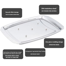 AIXXCUVQ Stainless Steel Spiked Carving Tray Versatile and Durable Metal Meat Carving Tray Stainless Steel Spiked Meat Tray