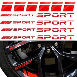 Pincuttee 14 piezas de calcomanías para auto, calcomanías para llantas, calcomanías reflectantes con logotipo deportivo, calcomanías con emblema deportivo para el parachoques trasero del coche