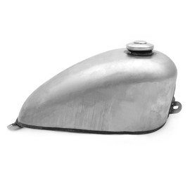 The Pup Bobber Style Gas Tank - Raw Steel - Motorcycle Gas / Fuel Tank 1.8 Gallon 7L Fits Harley Sportster Chopper Bobber Ironhead
