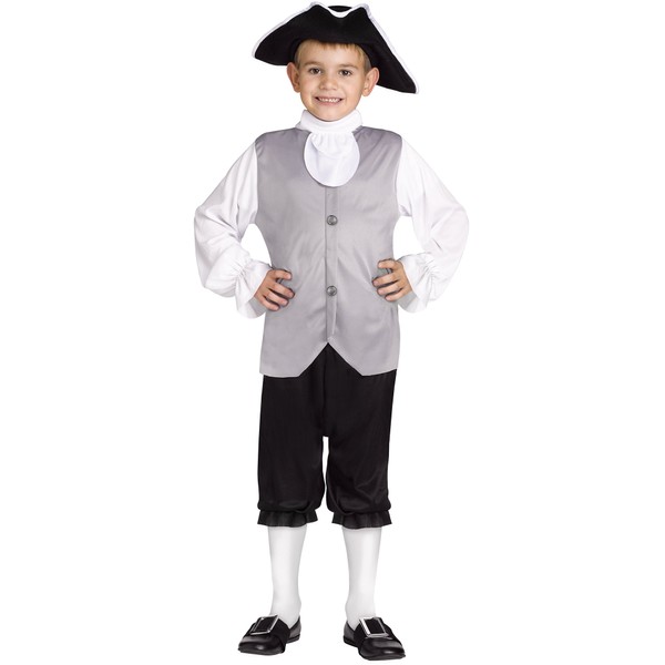 Fun World Colonial Boy Costume, Medium 8-10, Multicolor