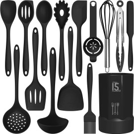 AOTHOD Silicone Cooking Utensils Set - 446°F Heat Resistant Kitchen Utensils,Turne
