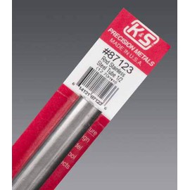 K & S Precision Metals 87123 Round Stainless Steel Tube, 1/2" OD x 22 GA x 12" L , 1 Piece, Made in The USA