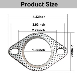2 Pieces Car Exhaust Gasket High-Temperature Exhaust Flange Gaskets Ultra Seal 2-Bolt-3 Inch Standard Exhaust Gasket Fireproof Exhaust Donut for Car Accessories (2.0 Inches)