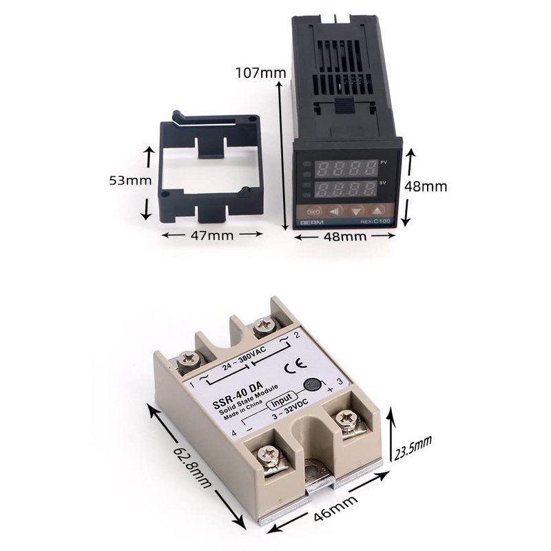 WANGCL Digital PID Controller Intelligent Thermostat with 40A SSR Relay