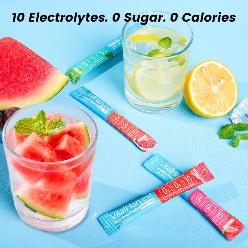 24 Sticks Electrolytes Powder Packets 7 Flavors Sugar Free Hydration