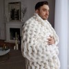 Ruankenshop Knitted Blanket Chunky Knit Throw Chunky Knitted Blanket Knit