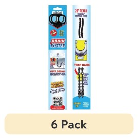 (6 pack) Dr. Rooter 20" Drain Snake with 46 Trap Spikes, Non-Toxic & Reusable