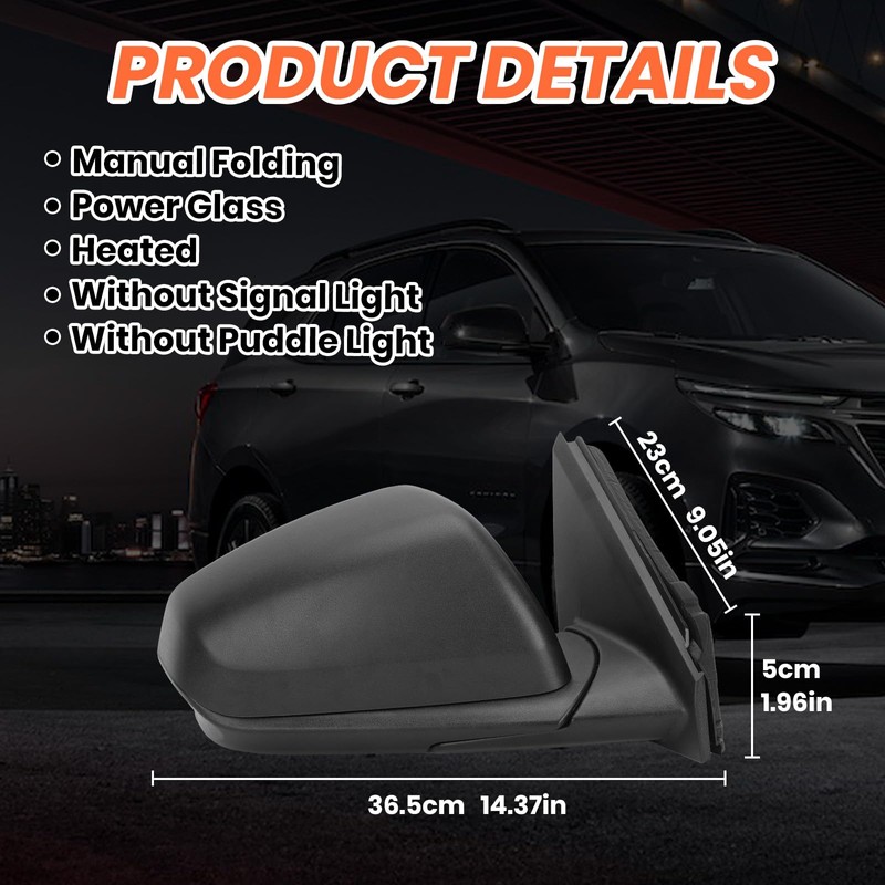 MOFOAP Right Passenger Side Mirror Compatible With 2018 2019 2020