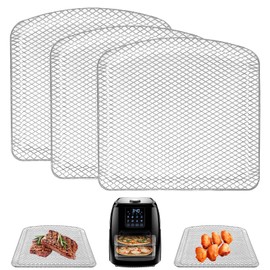 GWY Air Fryer Dehydrator Rack 3 PCS for Chefman 6.3QT 4-In-1 Digital Air Fryer Oven, 9.53''× 9.53''× 0.59'' Steel Air Fryer Plate Replacement Parts wire Rack