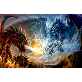 DIY 5D Dragon Diamond Painting Number Set Crystal Rhinestone unframed Full Diamond Canvas Artist Wall Decoration 12x16in