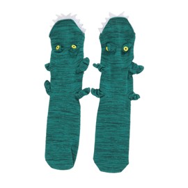 Cute Cartoon Animal Shape Socks Mid Calf Length All Season Knit Socks for Men Women Free Size Alligator