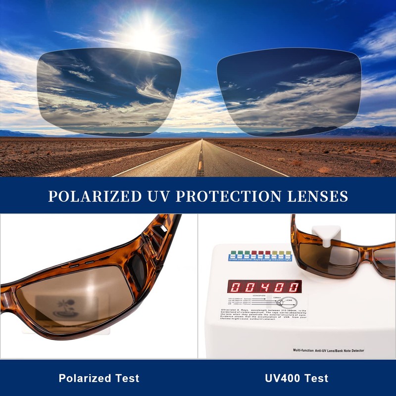 LVIOE Unisex Polarised Over Sunglasses, Fit Over Glasses for Glasses