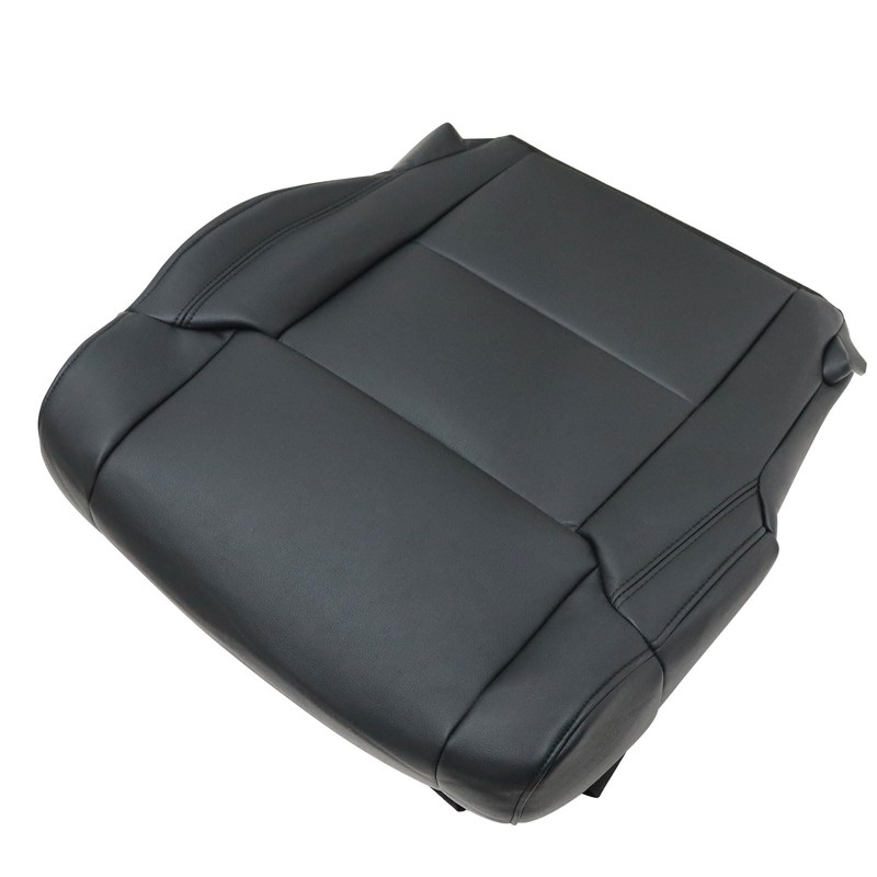 SecosAutoparts Passenger Bottom Replacement Black Leather Seat Cover Compatible with