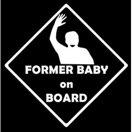 Former Baby on Board Adult Funny Makarios LLC |Cars Trucks Laptop MKR| White |5.5 x 5.5|MKR601