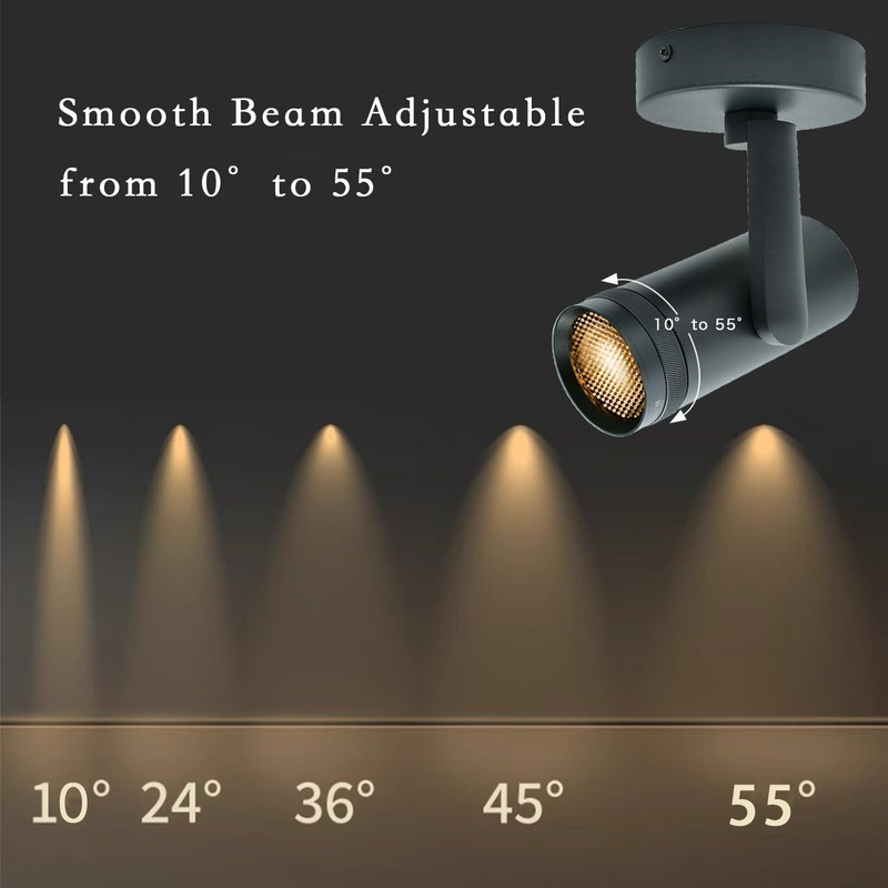 Marknice 15W LED Dimmable and Zoomable Ceiling Spotlight with Anti-Glare