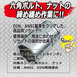 SK11 Socket, Hexagonal S3-14, Double Sided Width: 0.5 x Insertion Angle: 0.37 inches (9.5 mm), 1 piece