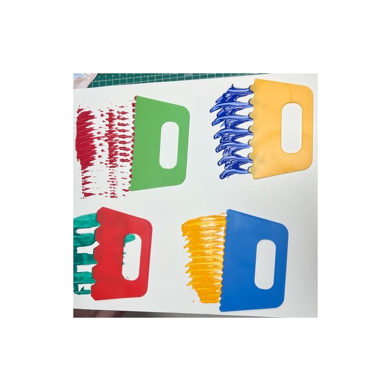 Lependor Plastic Scrapers Kit, 16Pcs Paint Scraper Tool for Arts