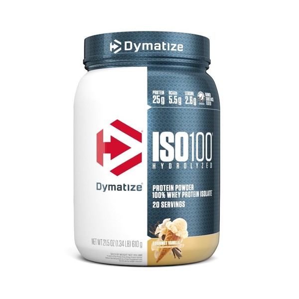 Dymatize ISO100 Whey Protein Powder Isolate, Gourmet Vanilla, 25g of