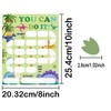 Dinosaur Reward Chart Cards with Stickers-Reusable Behavior Incentive Chart Card