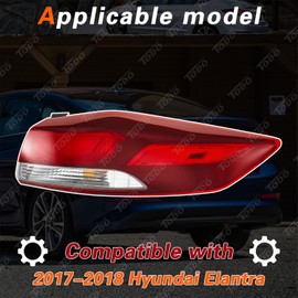 TODO Right Outer Tail Light with Side Marker Compatible with 2017-2018 Hyundai Elantra US Built, Passenger Side Exterior Rear Lamp Replacement OE 92402-F3000