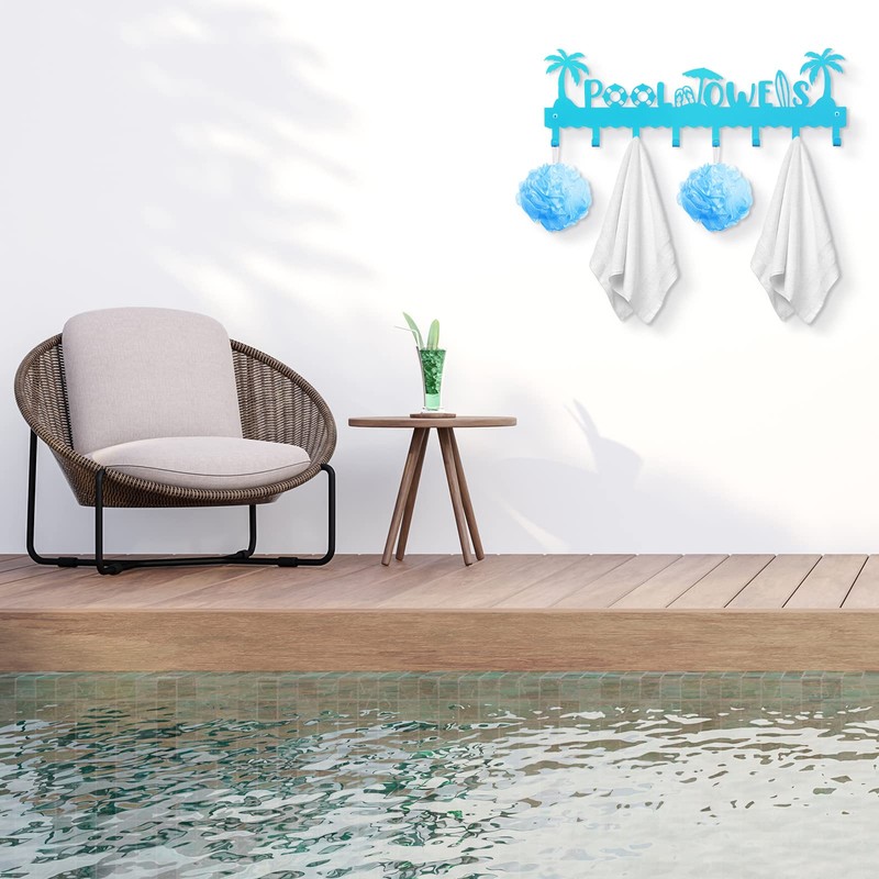 Capoda Pool Towel Rack Metal Hook Rack Wall Mounted Summer