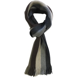 Rotfuchs Scarf Knitted Scarf Raschel Scarf Stripes Fashionable Brown Beige Grey 100% Wool (Merino), Brown, taupe, beige, grey, anthracite