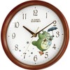 Rhythm Totoro Wall Clock, Character Analog Totoro M27, Wood, Brown,