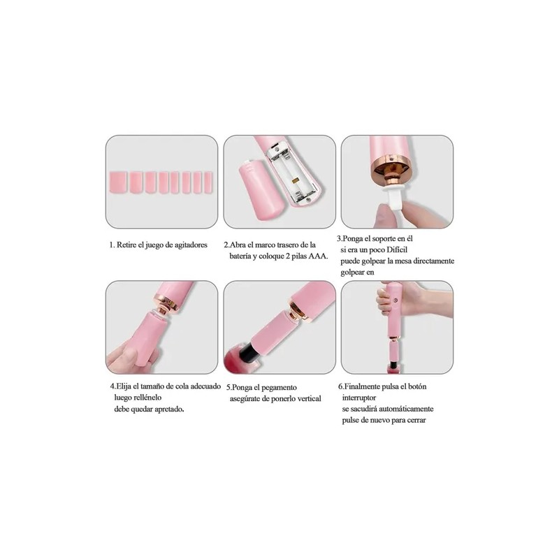 Agitador De Pegamento De Pestañas Eléctrico Portátil Rosa