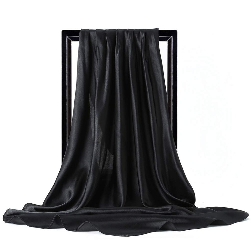 35" Womens Large Satin Square Scarf Silk Feeling Hair Wrapping