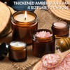 Amber Glass Jars with Lids, 8oz 4oz 2oz 1oz Glass