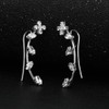 Mytys 33mm Cuff Earrings with AAA Cubic Zirconia in 18K