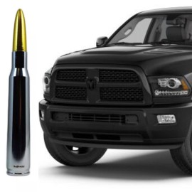 VMS RACING Chrome with Gold Tip Bullet Antenna for Dodge Ram Trucks All Years All Models