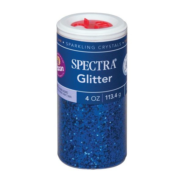 Spectra Arts & Crafts Glitter, Blue, 4 oz., 1 Jar