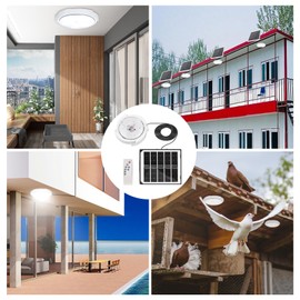 45W Solar Lights Indoor&Outdoor Home Solar Shed Lamp 50 LED with Dimmable Remote Control Solar LED Pendant/Ceiling for Yard Barn Garage Garden