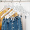 TOPIA HANGER Wooden Suit Hangers with Adjustable Metal Clips (10