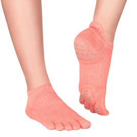Knitido+ Yama Yoga and Pilates Toe Socks, Non-Slip, Size:UK 5.5-8 (EU 39-42), Colour:Magenta (37)