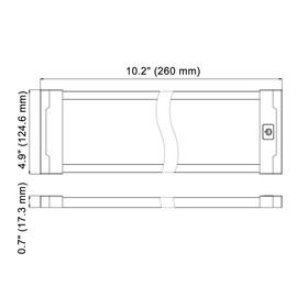 Raycharm RV Truck Boat Interior LED Light Fixture 10.2" x 4.9" Surface Mount, 6000K Cool-White Even Diffused Beam, High Light-Output Low Ampere Draw, 12V/24V DC, On/Off Touch Switch, 1-Pack