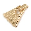 Statement Hammered Triangular Drop Clip-On Earrings/Gold Tone/ 60mm L