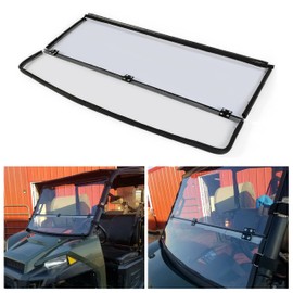 KUAFU 2-IN-1 Flip Windshield Compatible with 2015+ Polaris Ranger 1000/ XP 1000 Folding Windscreen Polycarbonate Clear